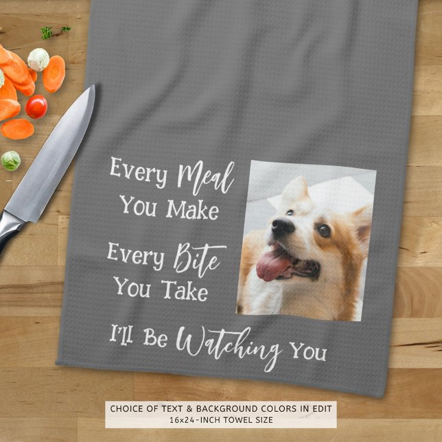 Funny Dog Saying Photo Custom Color Kitchen Towel (Creator Uploaded)