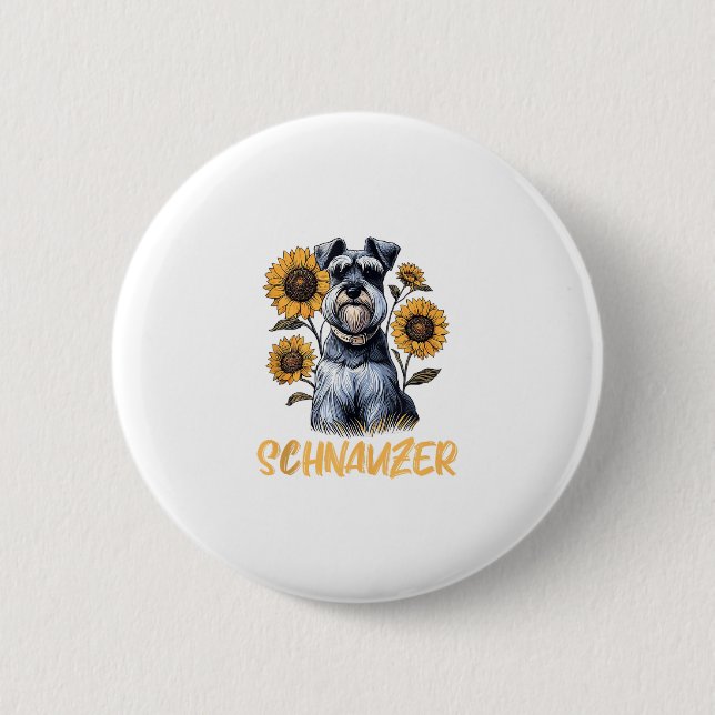 Funny Dog Schnauzer  Button (Front)