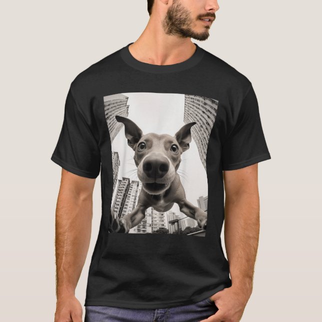 Funny dog selfie pic T Shirt (Front)