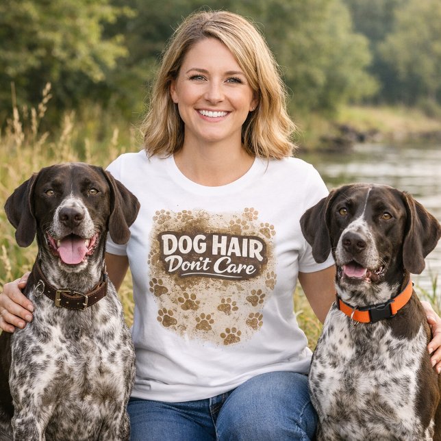 Funny Dog Shirt / Dog Hair Don't Care Pun shirt  (Creator Uploaded)