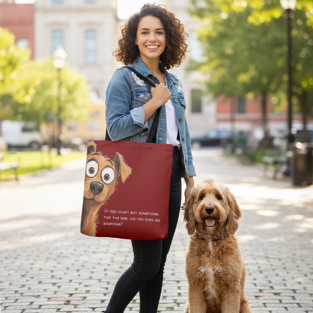 Funny Dog Shopping Quote Tote Bag (Creator Uploaded)