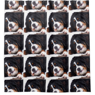 funny dog shower curtain