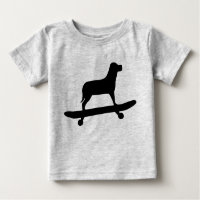 Funny Dog Skateboard Shirt for Babies