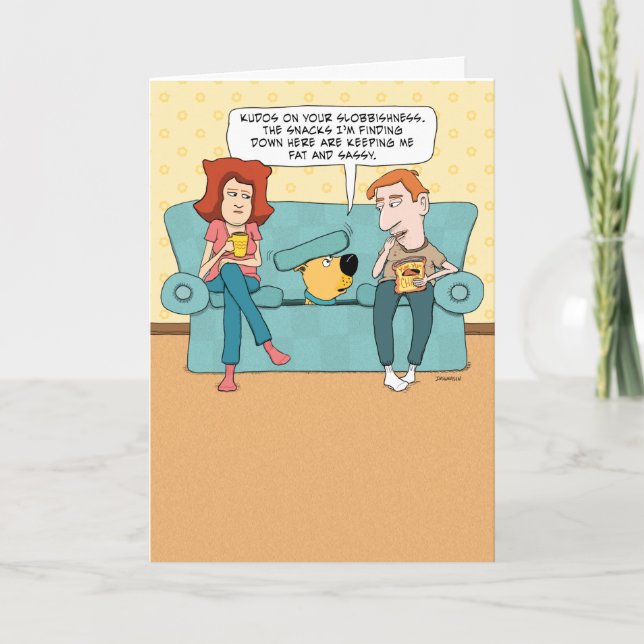 Funny Dog Snacks Birthday Card (Front)