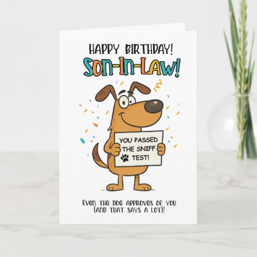 Funny Dog Son-in-Law Card – Sniff Test Humor