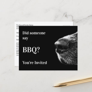 Funny Dog Summer BBQ Party Postcard Invitation