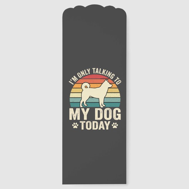 Funny Dog Talking Retro Sunset Bookmarks (Front)