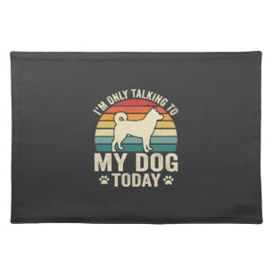 Funny Dog Talking Retro Sunset Cloth Placemat