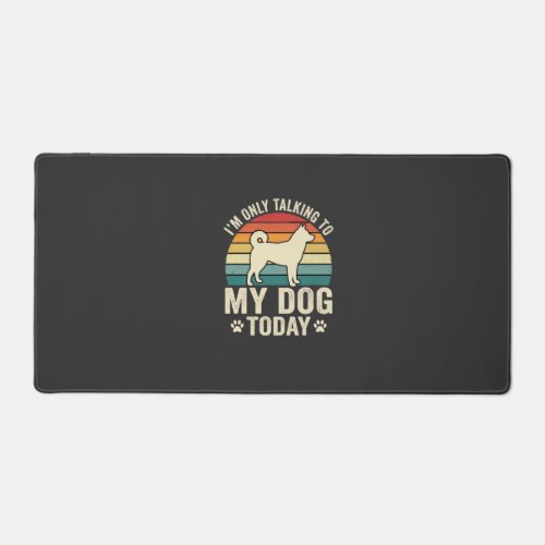 Funny Dog Talking Retro Sunset Desk Mat