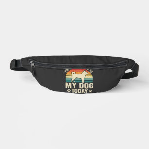 Funny Dog Talking Retro Sunset Fanny Pack