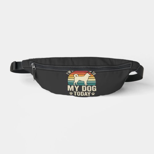Funny Dog Talking Retro Sunset Fanny Pack