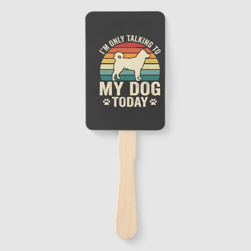 Funny Dog Talking Retro Sunset Hand Fan