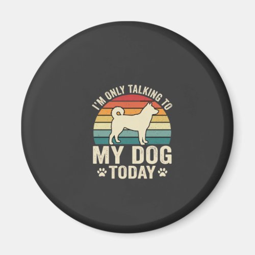 Funny Dog Talking Retro Sunset Magnet