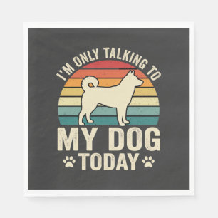 Funny Dog Talking Retro Sunset Napkins