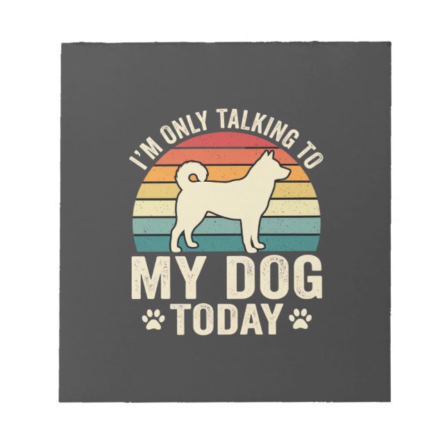 Funny Dog Talking Retro Sunset Notepad (Front)