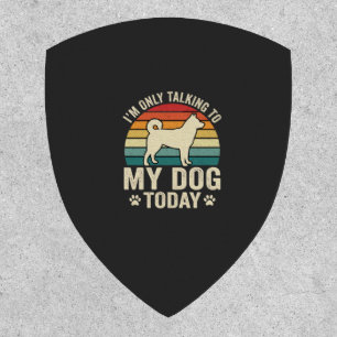Funny Dog Talking Retro Sunset Patch