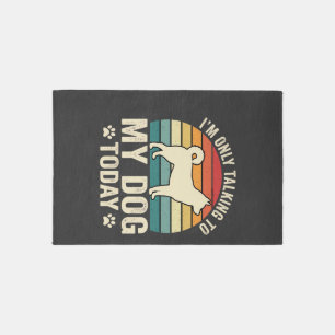 Funny Dog Talking Retro Sunset Rug