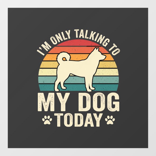 Funny Dog Talking Retro Sunset Window Cling (Sheet)