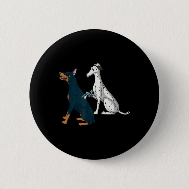 Funny Dog Tattooing Tattoos Lovers Tattoos  Button (Front)
