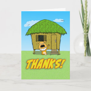 Funny Dog Thank You From Bottom of Hut