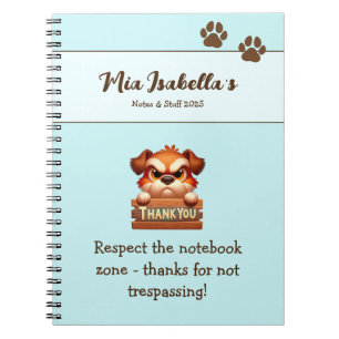 Funny Dog Thank You Paws Notebook Customizable