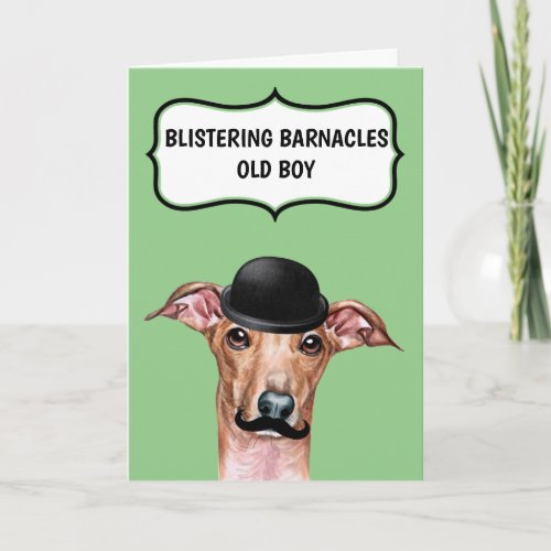 Funny dog to father friend another year birthday card