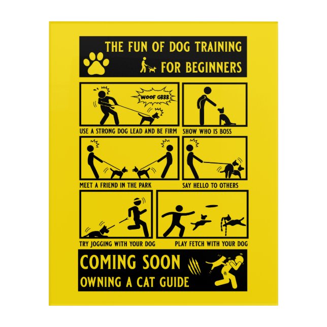 Funny Dog Training Instruction Manual Acrylic Print (Front)