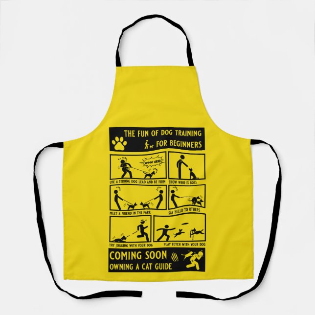 Funny Dog Training Instruction Manual Apron (Front)
