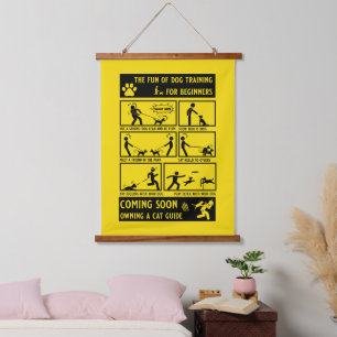 Funny Dog Training Instruction Manual Hanging Tapestry