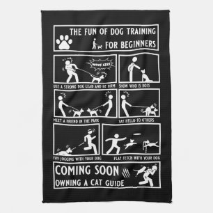 Funny Dog Training Instruction Manual Kitchen Towel