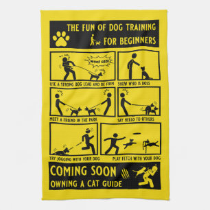 Funny Dog Training Instruction Manual Kitchen Towel