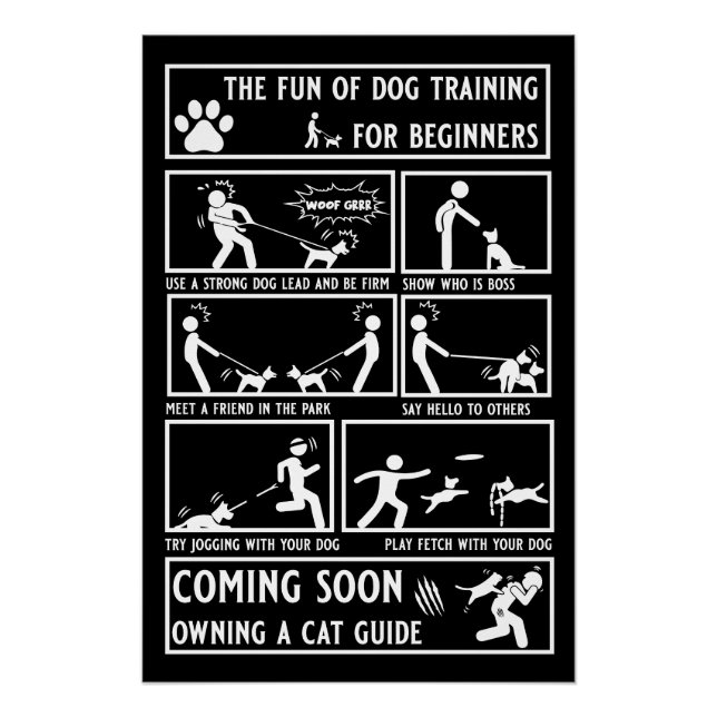 Funny Dog Training Instruction Manual Poster (Front)