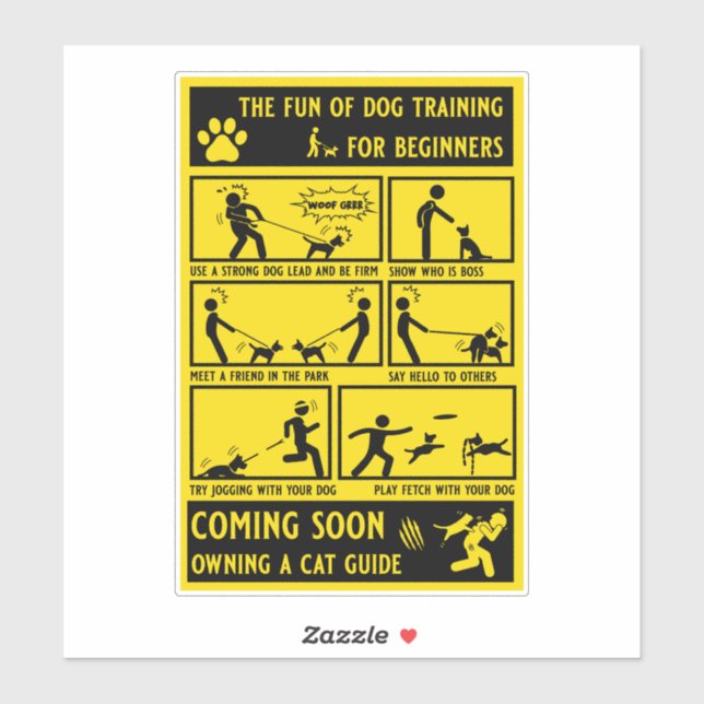 Funny Dog Training Instruction Manual Sticker (Sheet)