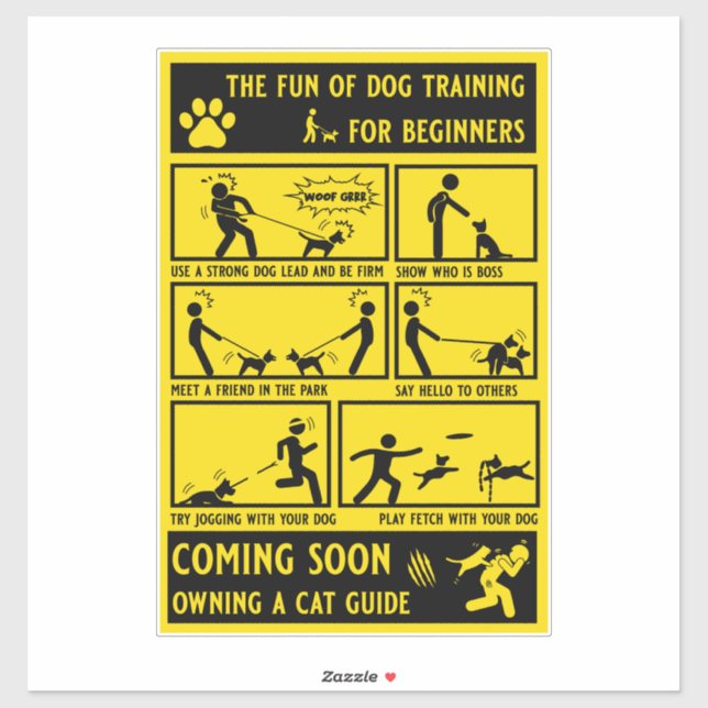 Funny Dog Training Instruction Manual Sticker (Sheet)