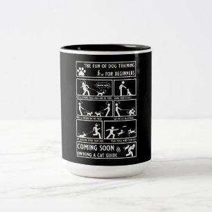 Funny Dog Training Instruction Manual Two-Tone Coffee Mug