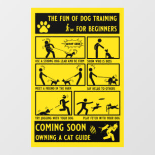 Funny Dog Training Instruction Manual Wall Decal