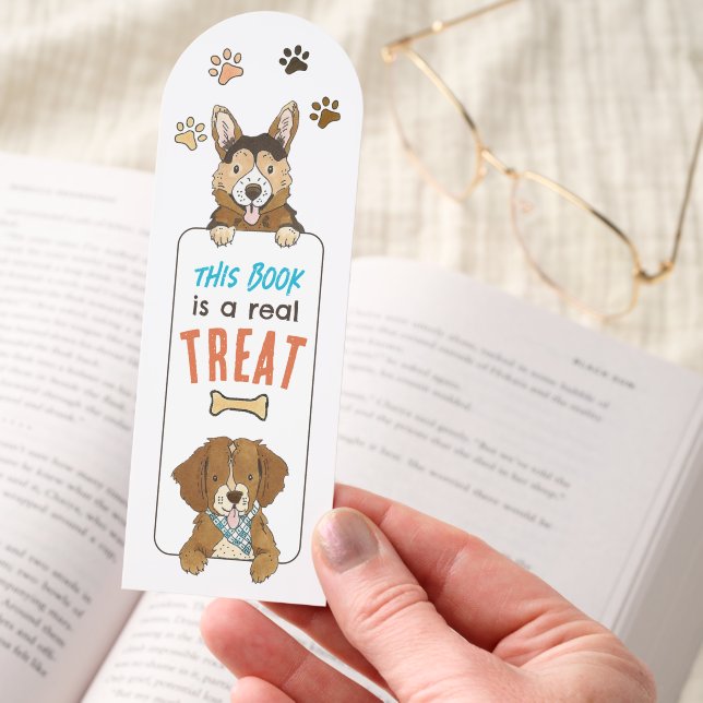 Funny Dog Treat Themed Puppy Bookmarks (Hand)