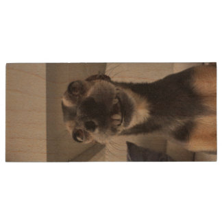 Funny dog usb design wood flash drive