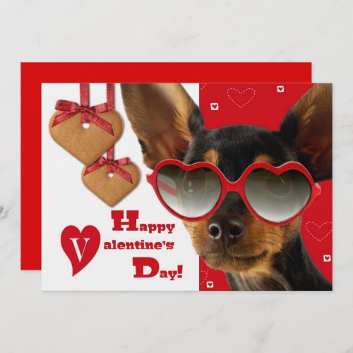 Funny Dog Valentines Day Custom Flat Card