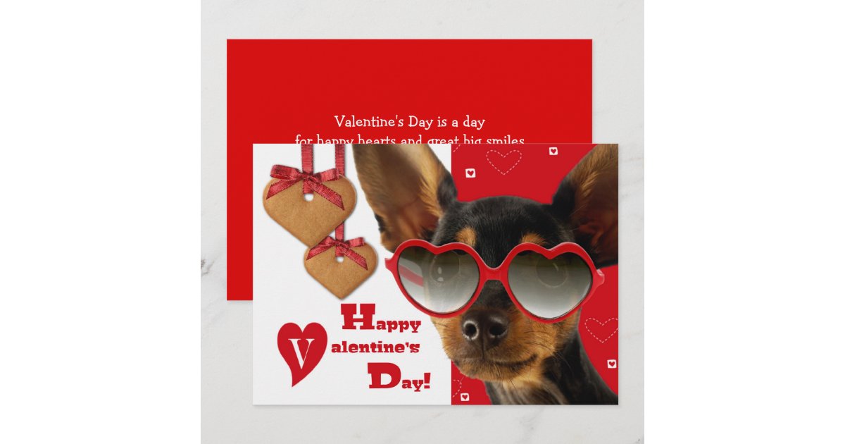 Funny Dog Valentine's Day Custom Flat Cards Zazzle