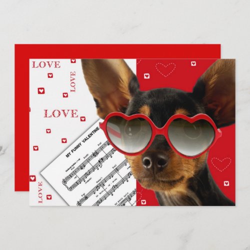 Funny Dog Valentines Day Flat Card