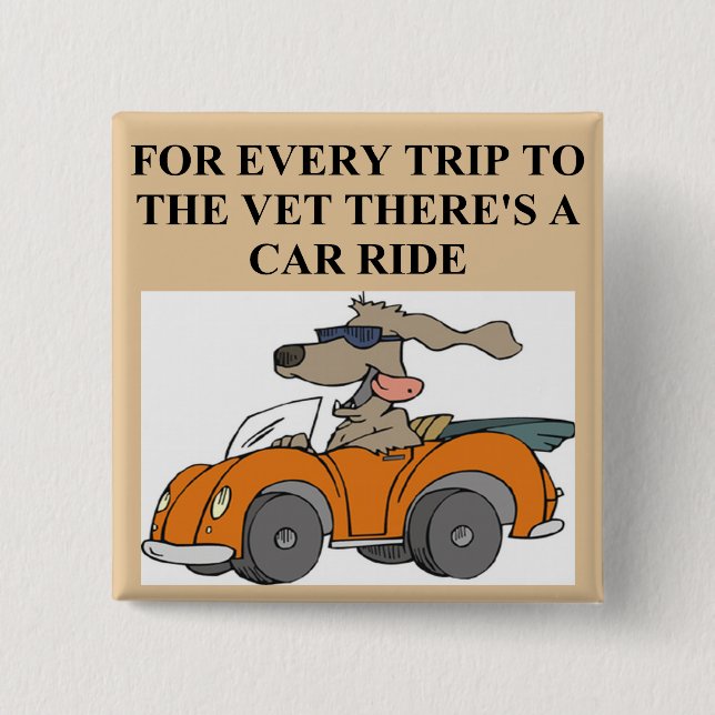 funny dog veterriarian button (Front)