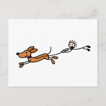 Funny Dog Walk Cartoon Original Postcard by Petspower at Zazzle