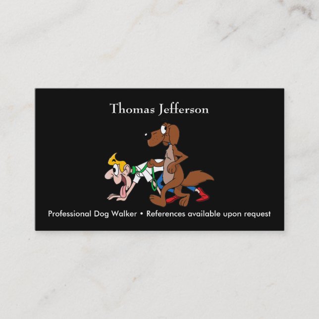Funny Dog walker  Business Card (Front)