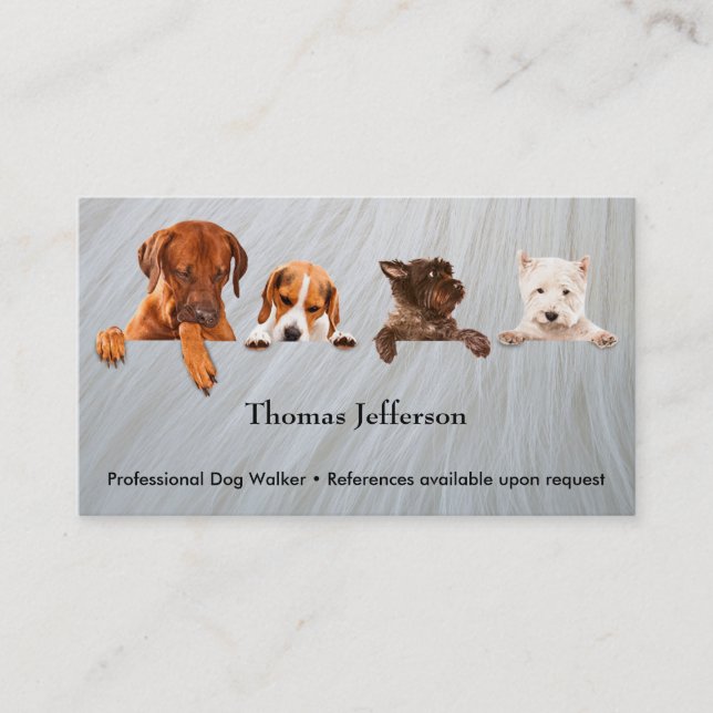 Funny Dog walker  Business Card (Front)