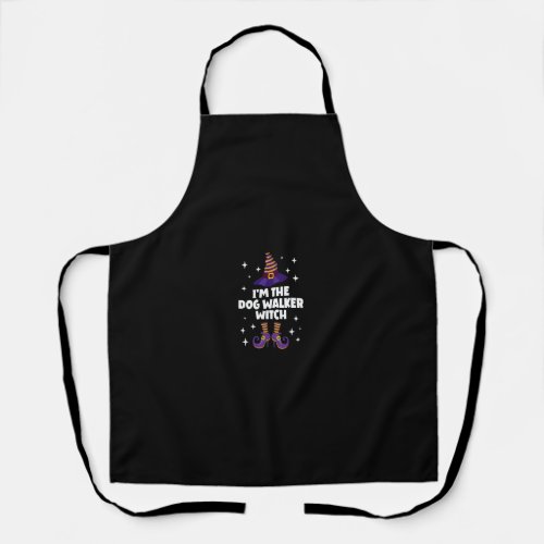 Funny Dog Walker Witch Family Matching Halloween L Apron