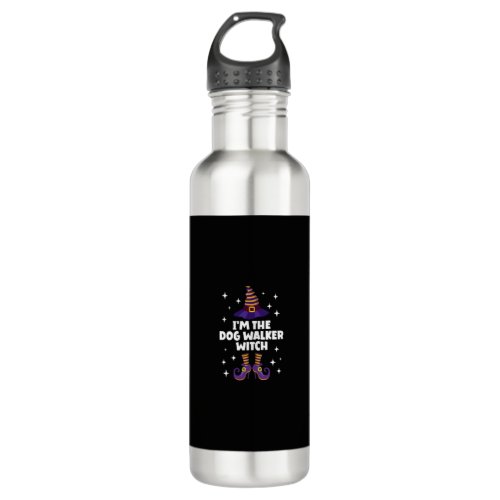 Funny Dog Walker Witch Family Matching Halloween L Stainless Steel Water Bottle