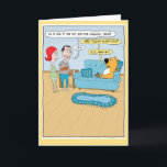 Funny Dog Wants Waffles on Couch Birthday Card<br><div class="desc">This funny cartoon birthday card features a dog who is king of the couch but grants permission to two of his servants when they come bearing waffles. 

Thanks for choosing this original design by © Chuck Ingwersen. I post cartoons on Instagram: https://www.instagram.com/captainscratchy</div>