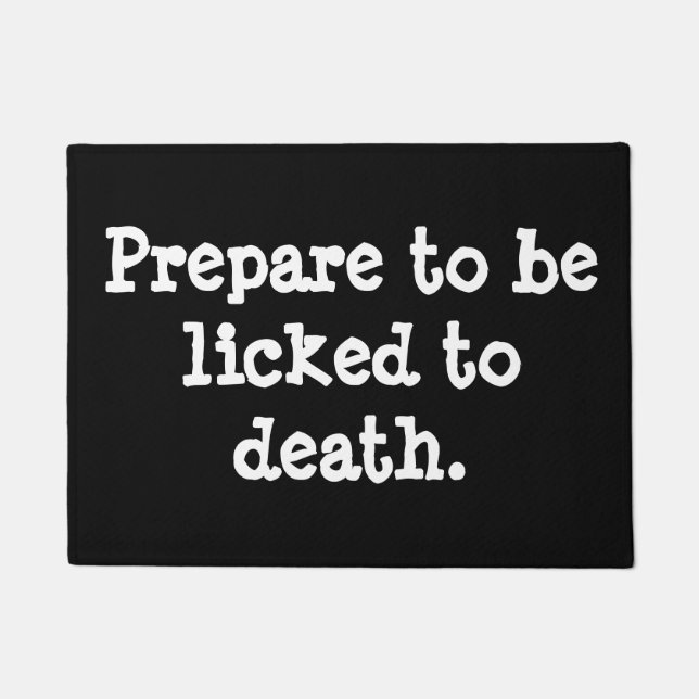 Funny dog warning doormat (Front)