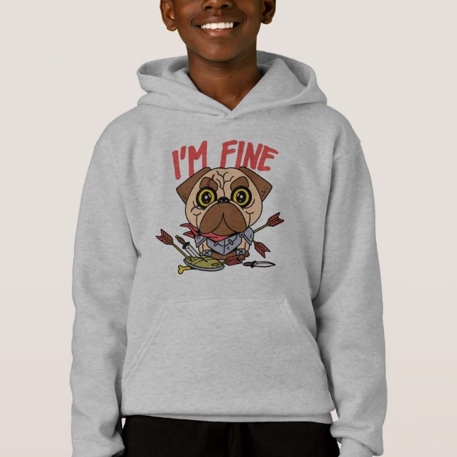 Funny Dog Warrior  Hoodie (Front)